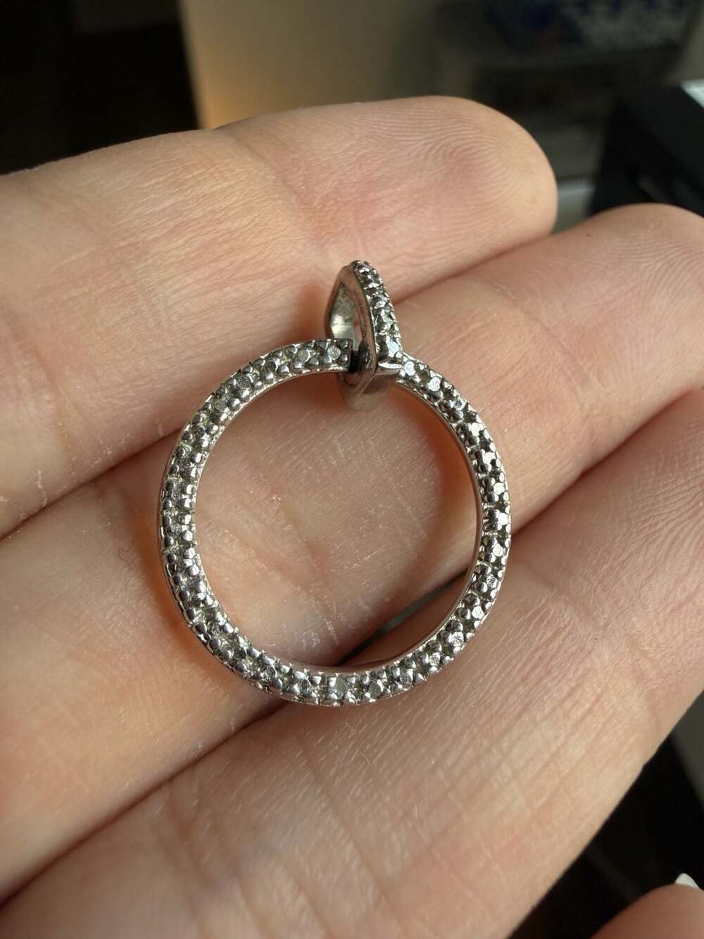 Ross-Simmons Sterling Silver Pave Circle Pendant